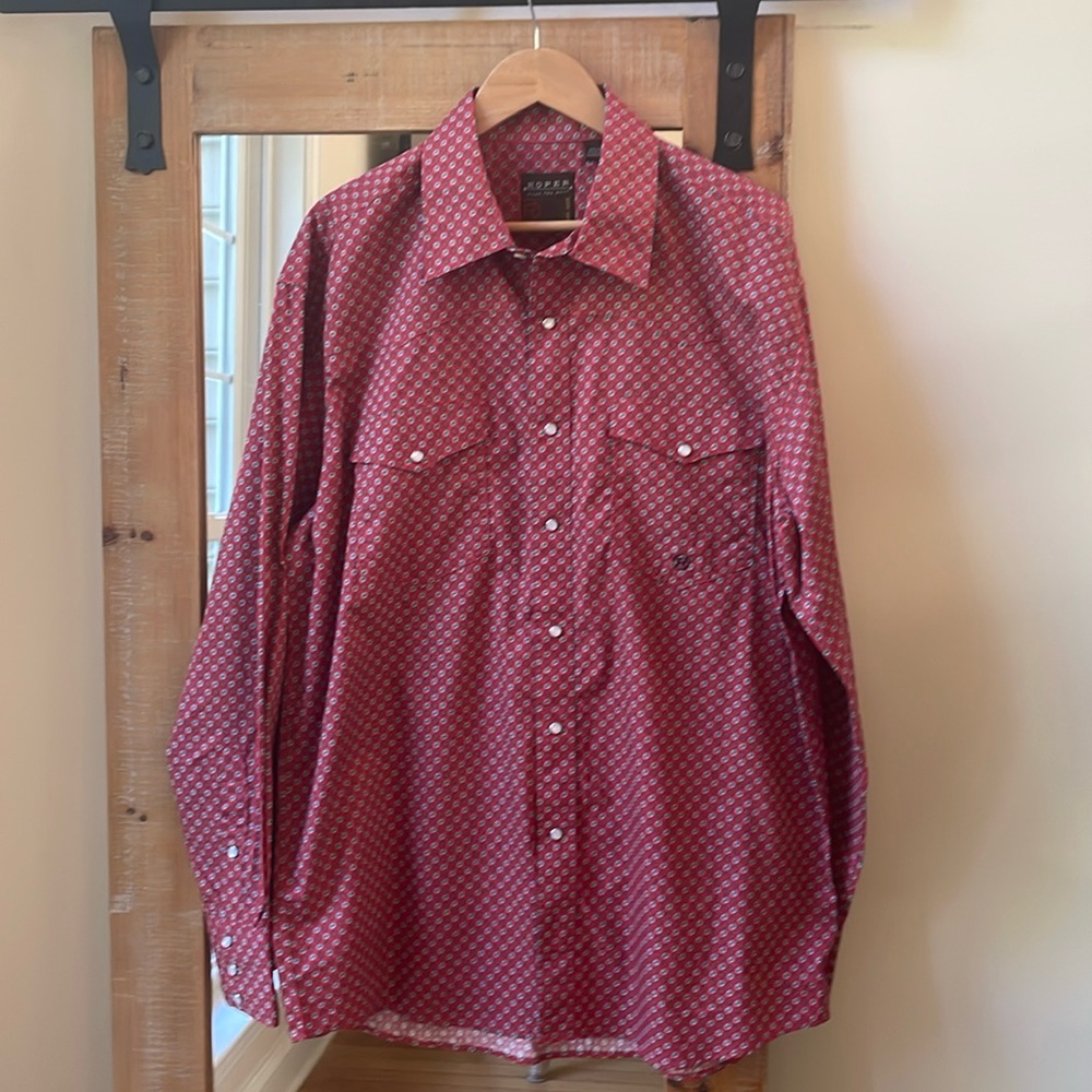 Roper Snap Button Floral Dress Shirt Size L